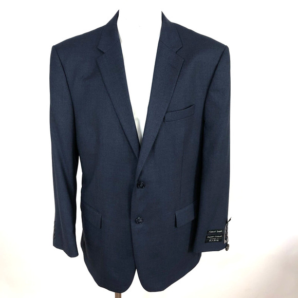Jos. A Bank Travelers Collection Tailored Fit NEW 44 R Navy Blazer Suit Jacket - Picture 1 of 16